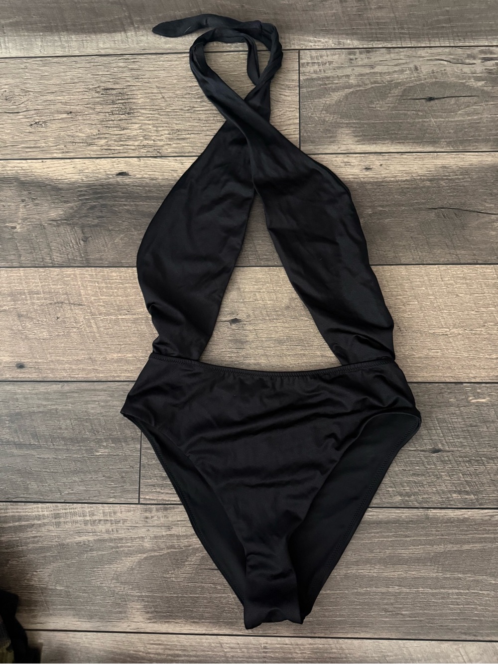 Victoria's Secret Black Halter One-Piece Swimsuit